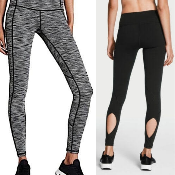 Victoria’s Secret Grey Sport Knockout Tight Leggings Cut Out Women's Size Medium - Picture 1 of 12